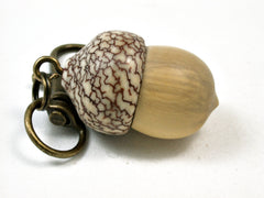 LV-1901 Boxwood & Betelnut Acorn Pendant Charm, Pill Holder-SCREW CAP