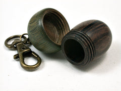 LV-1903 Ebony & Verawood Acorn Pendant Charm, Pill Holder, Cash Stash-SCREW CAP