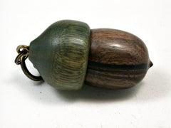 LV-1903 Ebony & Verawood Acorn Pendant Charm, Pill Holder, Cash Stash-SCREW CAP