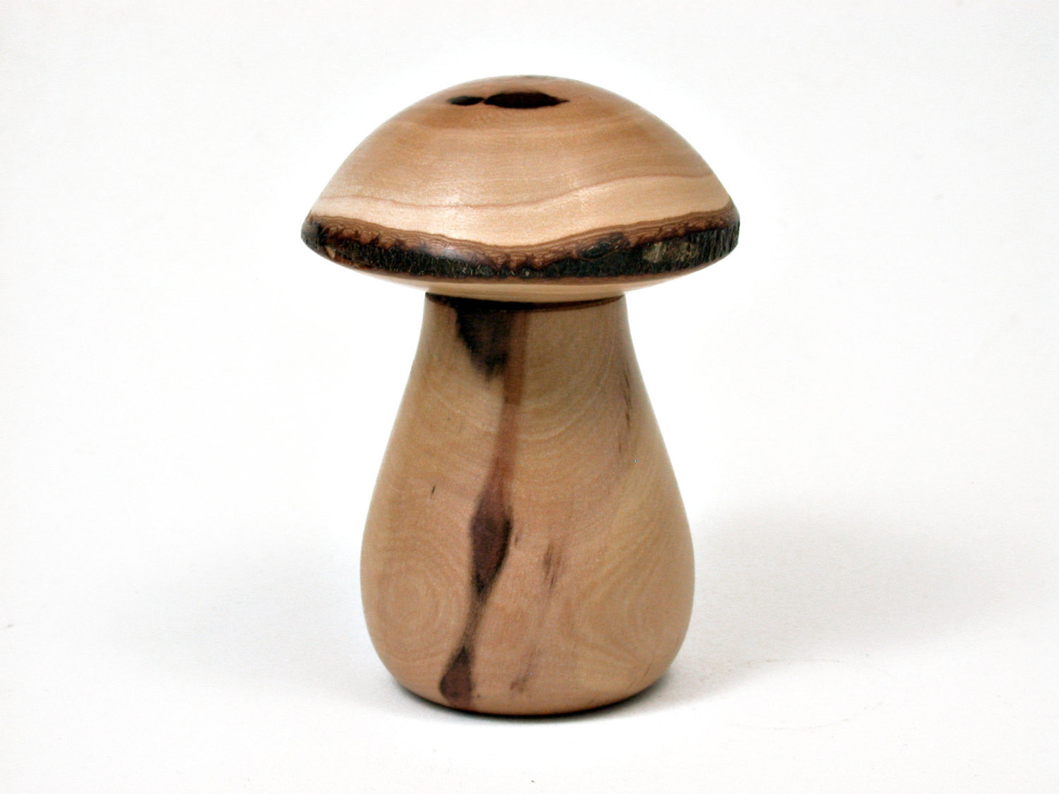 LV-1906 Red-Tip Photinia Wooden Mushroom Threaded Trinket Box, Pill, Jewelry Box-SCREW CAP