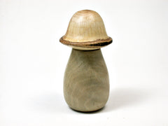 LV-1908 Holly & Oak Wooden Mushroom Threaded Trinket Box, Pill, Jewelry Box-SCREW CAP