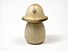 LV-1910 Holly & Oak Wooden Mushroom Threaded Trinket Box, Pill, Jewelry Box-SCREW CAP