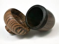 LV-1914 Mun Ebony & Bocote Wooden Acorn Trinket Box, Keepsakes, Jewelry Box-SCREW CAP