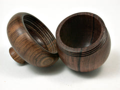 LV-1927 Siamese Rosewood & Tambooti Wooden Acorn Trinket Box, Keepsake, Jewelry Box-SCREW CAP