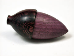 LV-1931 Purpleheart & Camatillo Wooden Acorn Trinket Box, Keepsake, Jewelry Box-SCREW CAP