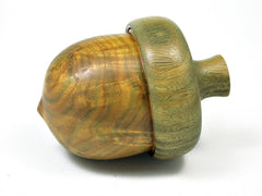 LV-1924 Chittum Burl & Verawood Wooden Acorn Trinket Box, Keepsake, Jewelry Box-SCREW CAP