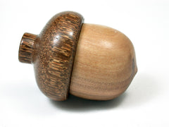LV-1933 Hawaiian Sandalwood & Palm Wooden Acorn Trinket Box, Keepsake, Jewelry Box-SCREW CAP