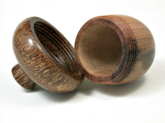 LV-1933 Hawaiian Sandalwood & Palm Wooden Acorn Trinket Box, Keepsake, Jewelry Box-SCREW CAP