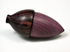 LV-1931 Purpleheart & Camatillo Wooden Acorn Trinket Box, Keepsake, Jewelry Box-SCREW CAP