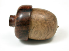 LV-1921 York Gum Burl & Cocobolo Wooden Acorn Trinket Box, Keepsake, Jewelry Box-SCREW CAP