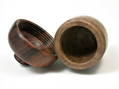 LV-1921 York Gum Burl & Cocobolo Wooden Acorn Trinket Box, Keepsake, Jewelry Box-SCREW CAP
