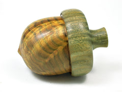 LV-1924 Chittum Burl & Verawood Wooden Acorn Trinket Box, Keepsake, Jewelry Box-SCREW CAP