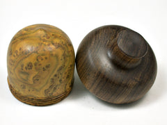 LV-1916 Chittum Burl & Tambooti Wooden Acorn Trinket Box, Keepsakes, Jewelry Box-SCREW CAP