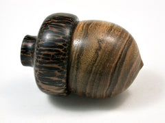 LV-1948 Bocote & Black Palm Wooden Acorn Ring Box, Pill Box, Gift Box-SCREW CAP