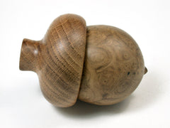 LV-1945 Russian Olive Burl & Brown Oak Wooden Acorn Ring Box, Pill Box, Gift Box-SCREW CAP