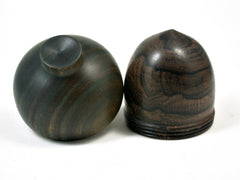 LV-1951 Ziricote & Verawood Acorn Engagement Ring Box, Pill Box, Wedding Gift-SCREW CAP