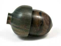 LV-1951 Ziricote & Verawood Acorn Engagement Ring Box, Pill Box, Wedding Gift-SCREW CAP