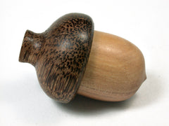 LV-1946 Sandalwood & Coconut Palm Acorn Engagement Ring Box, Pill Box, Trinket Box-SCREW CAP