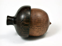 LV-1947 Curly Koa & Black Palm Acorn Jewelry Box, Pill Box, Trinket Box-SCREW CAP