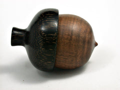 LV-1947 Curly Koa & Black Palm Acorn Jewelry Box, Pill Box, Trinket Box-SCREW CAP