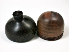 LV-1947 Curly Koa & Black Palm Acorn Jewelry Box, Pill Box, Trinket Box-SCREW CAP