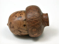 LV-1921 Thuya Burl & Fishtail Oak Wooden Acorn Ring Box, Pill Box, Trinket Box-SCREW CAP
