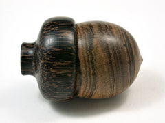 LV-1948 Bocote & Black Palm Wooden Acorn Ring Box, Pill Box, Gift Box-SCREW CAP