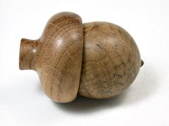 LV-1945 Russian Olive Burl & Brown Oak Wooden Acorn Ring Box, Pill Box, Gift Box-SCREW CAP