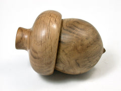 LV-1945 Russian Olive Burl & Brown Oak Wooden Acorn Ring Box, Pill Box, Gift Box-SCREW CAP