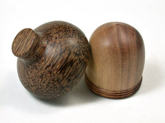 LV-1946 Sandalwood & Coconut Palm Acorn Engagement Ring Box, Pill Box, Trinket Box-SCREW CAP