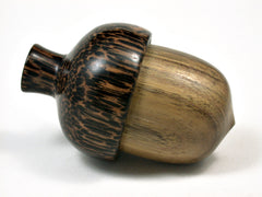 LV-1952 Black Locust & Black Palm Acorn Jewelry Box, Pill Box, Trinket Box-SCREW CAP