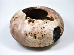 LV-1956 California Wild Lilac Burl Wood Turned Pot, Hollow Form, Vase with Natural Edge & Void