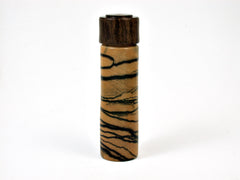 LV-1965 Slim Pill Box, Toothpick Holder, Needle Case from Black & White Ebony and Leadwood -SCREW CAP