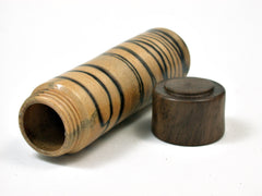 LV-1965 Slim Pill Box, Toothpick Holder, Needle Case from Black & White Ebony and Leadwood -SCREW CAP