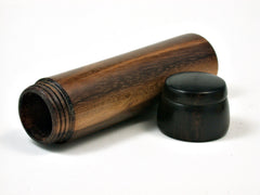 LV-1966 Slim Pill Box, Toothpick Holder, Needle Case from Tigerwood & Mun Ebony -SCREW CAP