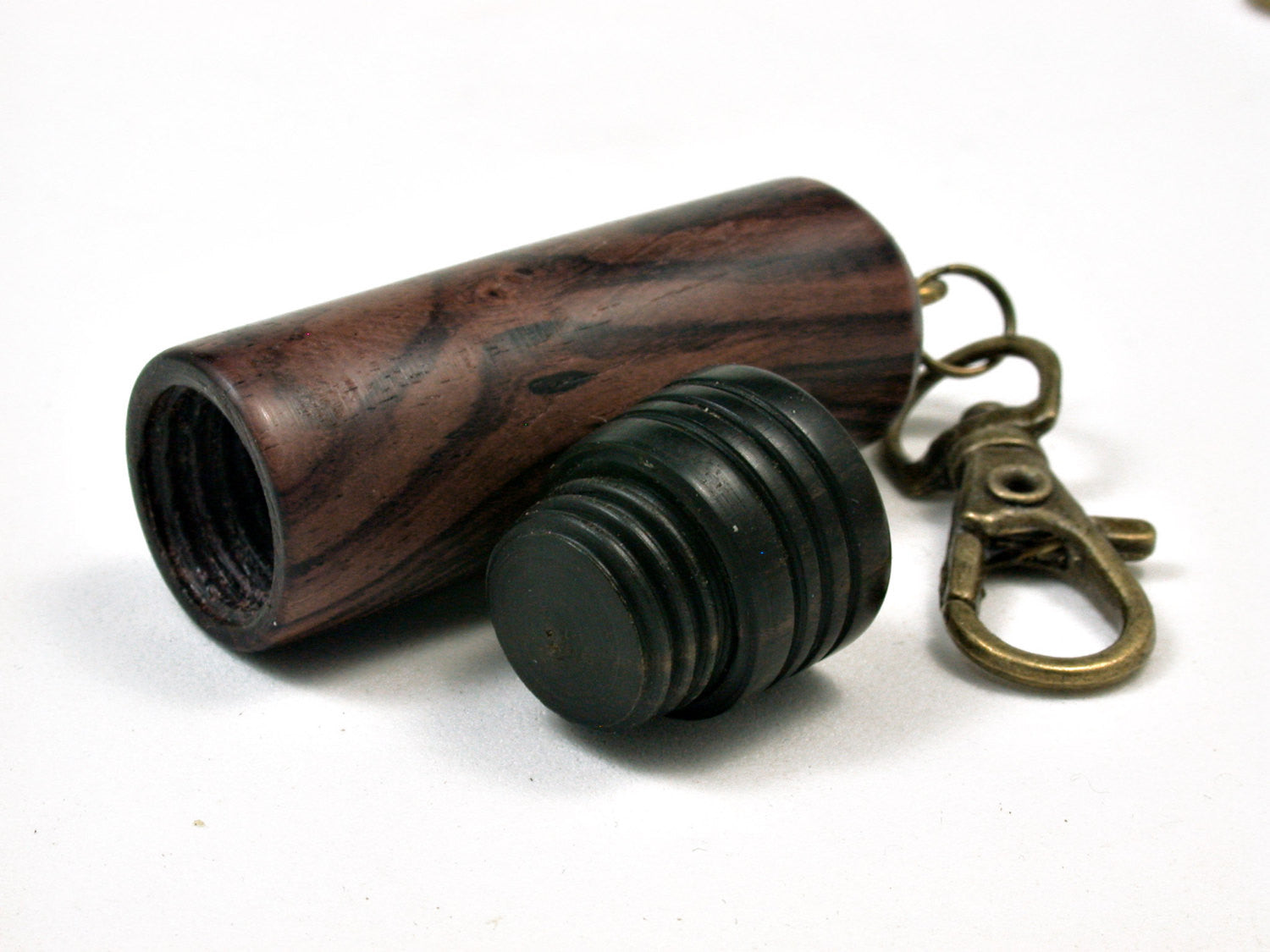 LV-1968 Wooden Slim Box, Pendant Pill Fob, Cash Stash from Camatillo & Ebony-SCREW CAP