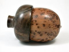 LV-1953 Acorn Box from Thuya Burl & Black Walnut Burl with Screw-on Cap -LARGE