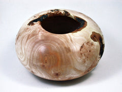 LV-1956 California Wild Lilac Burl  Wood Turned Pot, Hollow Form, Vase with Natural Edge & Void