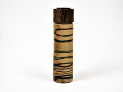 LV-1965 Slim Pill Box, Toothpick Holder, Needle Case from Black & White Ebony and Leadwood -SCREW CAP