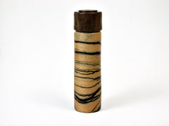 LV-1965 Slim Pill Box, Toothpick Holder, Needle Case from Black & White Ebony and Leadwood -SCREW CAP