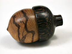 LV-1973 Marblewood & Black Palm Acorn Jewelry Box, Pill Box, Trinket Box-SCREW CAP