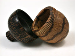 LV-1973 Marblewood & Black Palm Acorn Jewelry Box, Pill Box, Trinket Box-SCREW CAP