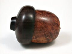 LV-1978 Logwood Burl & Brazilian Ebony Acorn Jewelry Box, Pill Box, Trinket Box-SCREW CAP