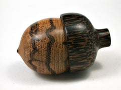 LV-1973 Marblewood & Black Palm Acorn Jewelry Box, Pill Box, Trinket Box-SCREW CAP