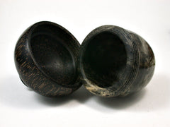LV-1977 Buckeye Burl & Black Palm Acorn Jewelry Box, Pill Box, Trinket Box-SCREW CAP