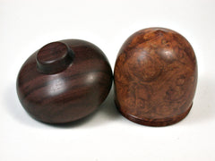 LV-1978 Logwood Burl & Brazilian Ebony Acorn Jewelry Box, Pill Box, Trinket Box-SCREW CAP