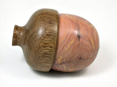 LV-1979 Aromatic Cedar & Brownheart Acorn Jewelry Box, Pill Box, Trinket Box-SCREW CAP