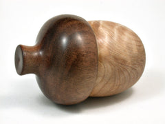 LV-1943 Port Orford Cedar Burl & Acacia Acorn Jewelry Box, Pill Box, Trinket Box-SCREW CAP
