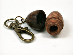 LV-1982 Acorn Pendant Box, Charm, Pill Holder from Amboyna Burl & Ironwood-SCREW CAP