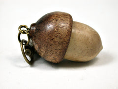 LV-1988 Acorn Pendant Box, Charm, Pill Holder from Box Elder Burl & Koa-SCREW CAP